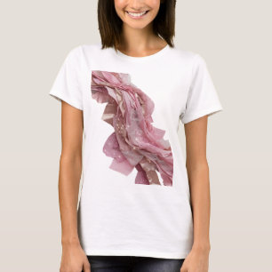 Camiseta Design de FLORES DE TECIDO ROSA E OURO Prateado Es