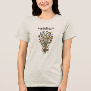 Camiseta Design de Flores Silvestres Vintage Enraizadas e F