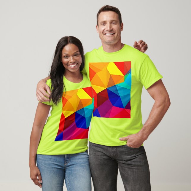 Camiseta Design de Fluxo Geométrico Abstrato Vibrante (Unissex)