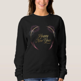 Camiseta Design de Fogos de Artifício de Ano Novo Feliz