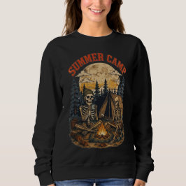 Camiseta Design de fogueira de acampamento esqueleto de ver