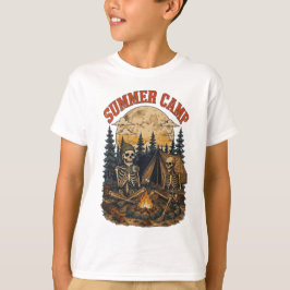 Camiseta Design de fogueira de acampamento esqueleto de ver