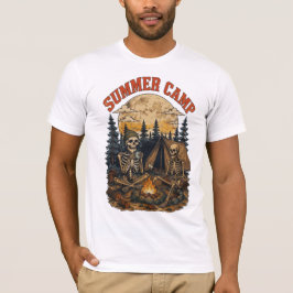 Camiseta Design de fogueira de acampamento esqueleto de ver