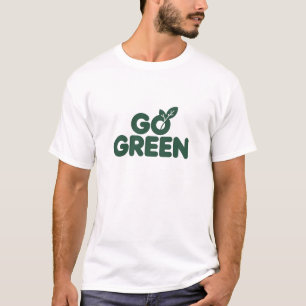 Camiseta Design de Folha Ecológico Minimalista Verde
