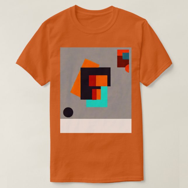 Camiseta Design de Forma Geométrica com Azul e Laranja (Frente do Design)