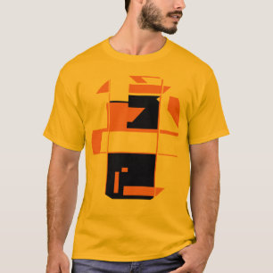 Camiseta Design de Formas Geométricas de Abstrato Laranja 