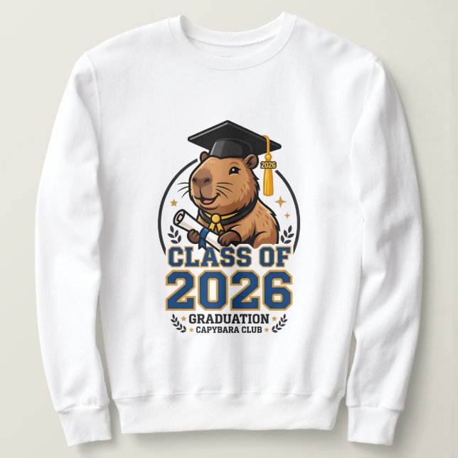 Camiseta design de formatura de 2026 com um capivara (Frente do Design)