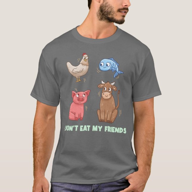 Camiseta Design de Frangos de Frango de Peixe para Pessoas  (Frente)