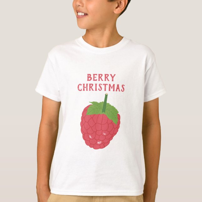 Camiseta Design de Fruta de framboesa de Natal (Frente)