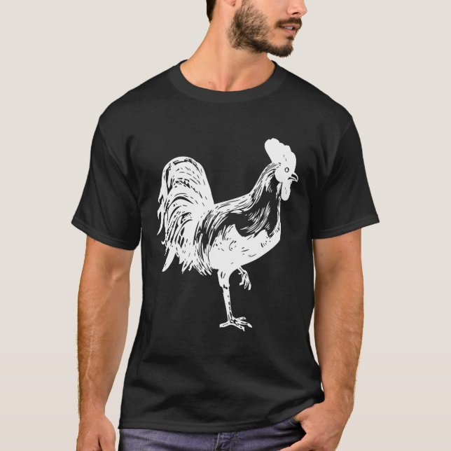 Camiseta Design de Galo de Galinheiro (Frente)