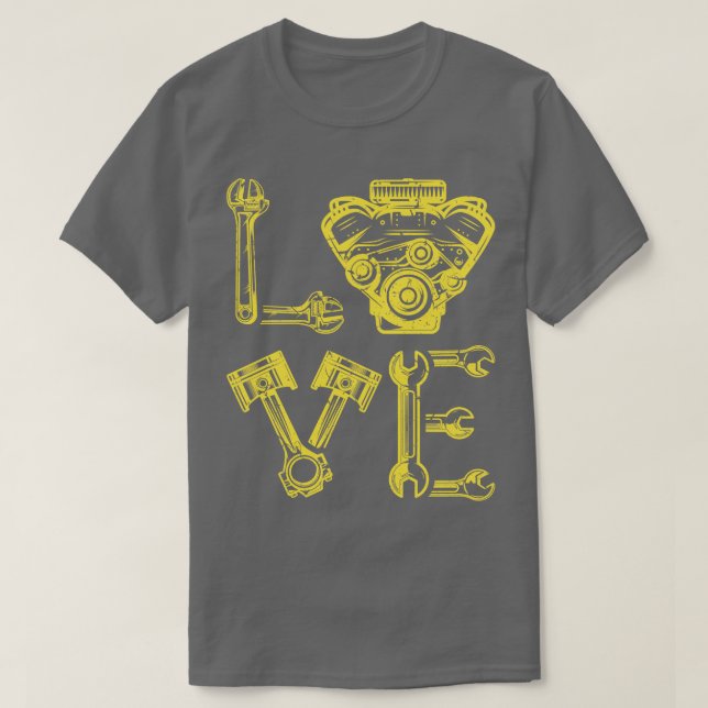 Camiseta Design de garagem para Pai mecânico (Frente do Design)