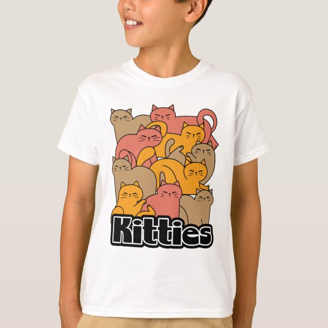 Camiseta Design de Gatinho de  bonitos - Arte de gatos ador (Frente)