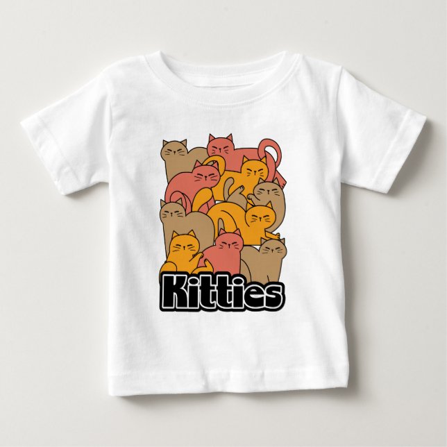 Camiseta Design de Gatinho de  bonitos - Arte de gatos ador (Frente)