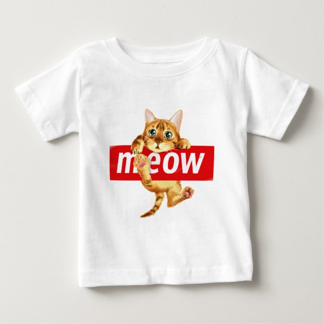 Camiseta Design de Gatinho Sinal Meow (Frente)