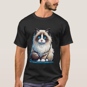 Camiseta Design de Gato Adorável Ragdoll