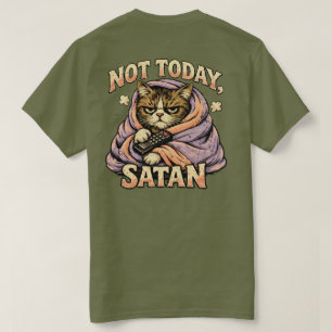 Camiseta design de gato atrevido “Não Hoje Satanás”