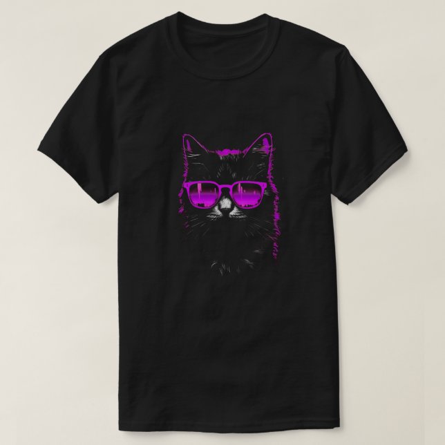 Camiseta Design de Gato Cyberpunk (Frente do Design)