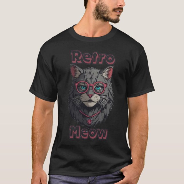 Camiseta Design de Gato de Cinza Selvagem Minimalista (Frente)