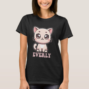 Camiseta Design de Gato de Gatinho Everly Bonito para Menin