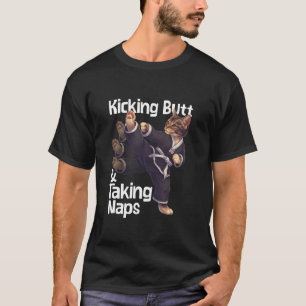 Camiseta Design De Gato De Karate Engraçado Para Crianças A