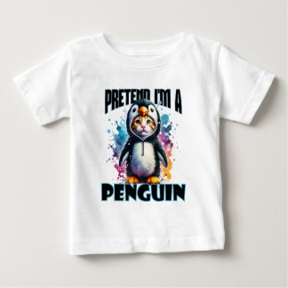 Camiseta Design de Gato de Pinguim Bonito para Criações Rep