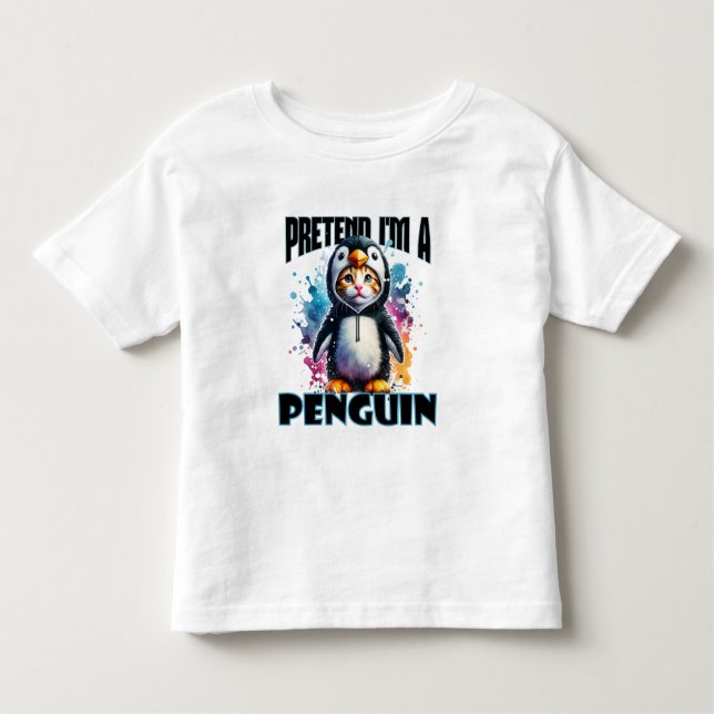Camiseta Design de Gato de Pinguim Bonito para Criações Rep (Frente)