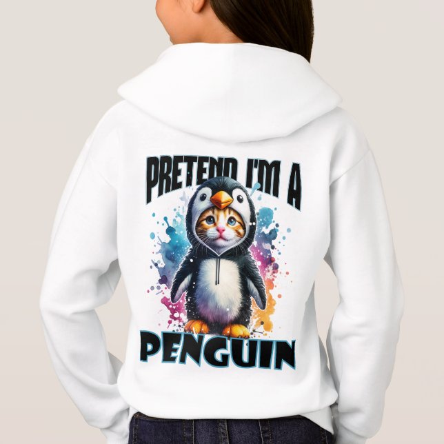 Camiseta Design de Gato de Pinguim Bonito para Criações Rep (Verso)