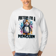 Design de Gato de Pinguim Bonito para Criações Rep