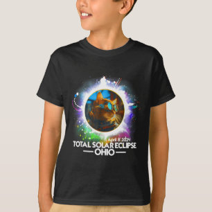 Camiseta Design de Gato Eclipse Solar Total Ohio
