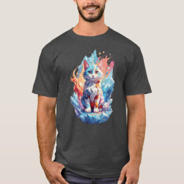 Camiseta Design de Gato Fantasia Cristal Fofo