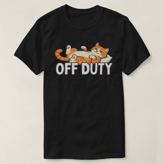Camiseta Design de Gato Fora de Serviço Engraçado (Frente do Design)
