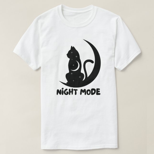 Camiseta Design de Gato Lua Minimalista (Frente do Design)