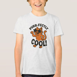 Camiseta Design de Gato Óculos de Estrela Perfeitamente Leg