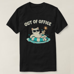 Camiseta Design de Gato para Noites Silenciosas Mínimas