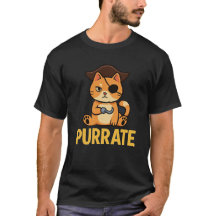 Design de Gato Pirata Engraçado, "PURRATE" - Gira 