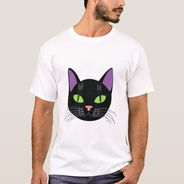 Camiseta design de gato preto (Frente)