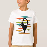 design de gato preto meio século