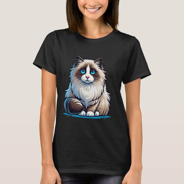 Camiseta Design de Gato Ragdoll Adorável (Frente)