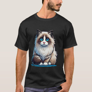 Camiseta Design de Gato Ragdoll Adorável