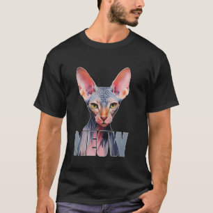 Camiseta design de gato Sphynx Miado. Amantes de gatos sphy