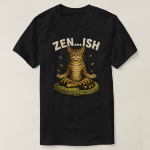 Camiseta Design de Gato Zen Ish Divertido