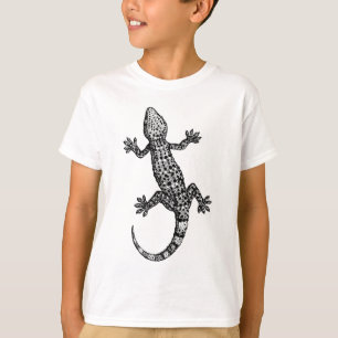 Camiseta Design DE GECKO LIZARD EM PRETO E BRANCO