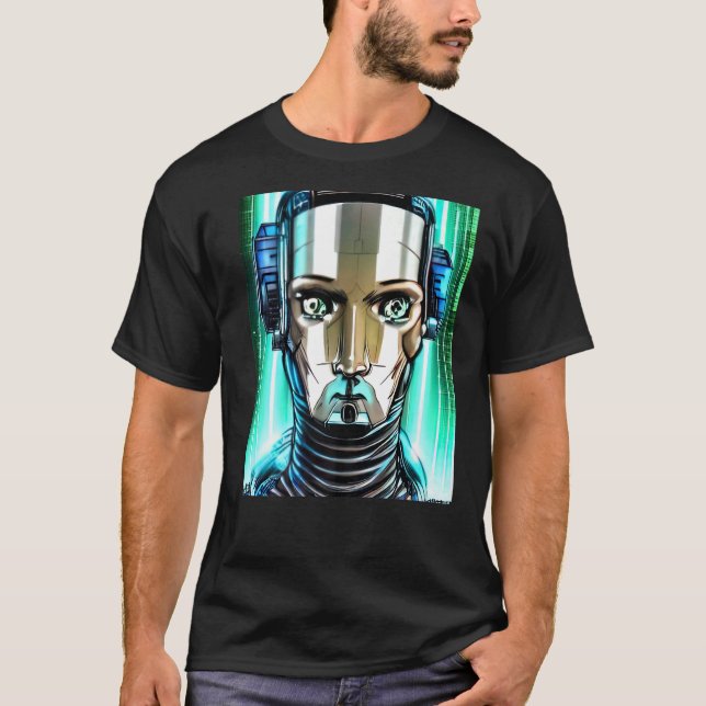 Camiseta Design de Geek para computador com hacker Cyberpun (Frente)