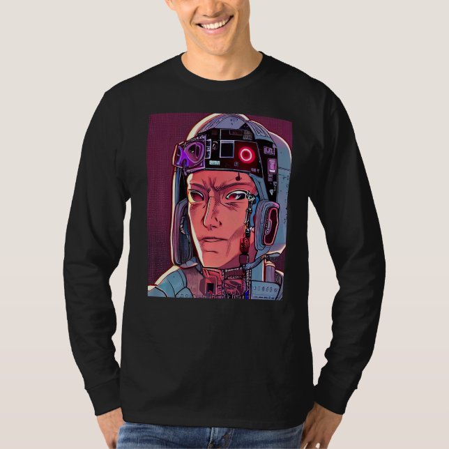 Camiseta Design de Geek para Computador Hacker Cyberpunk Pr (Frente)