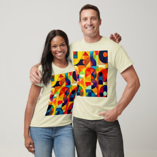 Camiseta Design de Geometria de Cor Bauhaus