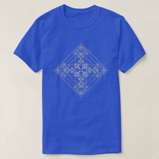 Camiseta Design de geometria sagrada preta com ocultação e  (Frente do Design)