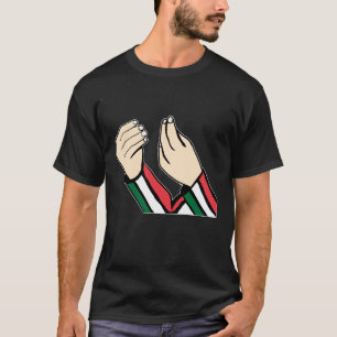 Camiseta Design de Gesto de Mão Italiano com Bandeira Itali