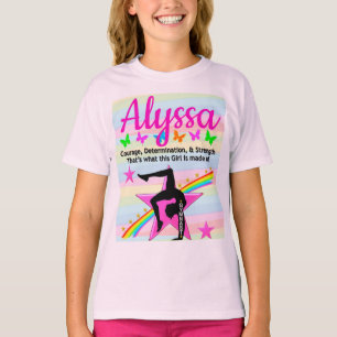 CAMISETA DESIGN DE GINÁSTICA DE CORAGEM E FORÇA