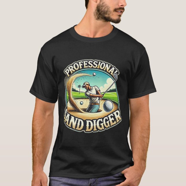 Camiseta Design de Golfe Engraçado com Areia Profissional (Frente)