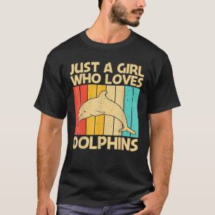 Camiseta Design de Golfinho legal Para Meninas Mãe Oceano